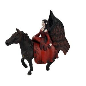 Schleich Bayala Shadow Elf Nuray on Black Horse Figure 70404 RETIRED